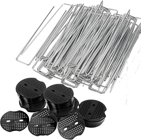 100 Landscape Staples Gaskets 6 Galvanized Lawn Garden Stakes Fabric Pins