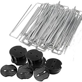 Cz-0047 100 Pack Landscape 6inch Galvanized Steel Garden With Black Pads New
