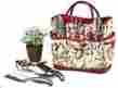 341pr Picnic At Ascot Gardening Tote Set Planting Tools Red Floral Storage Bag Durable Multi Pockets 790946040795