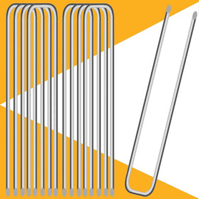 50 Pcs Garden Anti Rust Galvanized Ground Staples Landscape Sod Stakes 50 Pcs Garden Anti Rust Galvanized Ground Staples Landscape Sod Stakes