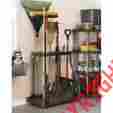 71691230137 5e28 Tool Rack Storage 40 Tools Tower Organizer Casters Shed Garage Yard Garden
