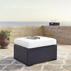 Ko70127br-wh 710244215954 Crosley Furniture Biscayne Ottoman With White Cushions Ko70127br-wh 710244215954 Crosley Furniture Biscayne Ottoman With White Cushions
