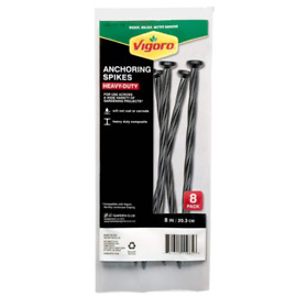 8 In. Black Plastic-nylon Spiral Anchoring Spikes 8-pack