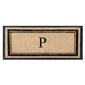B0bwtgrjql A1 Home Collections A1hc Natural Coir And Rubber Hand-flocked Monogrammed Doormat - 30x60 Inches