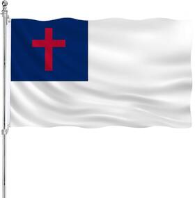 B0bkkyvxpt Ajjsue Christian Flag 3x5 Double Sided Outdoor - Durable Fade Resistant Brass Grommet