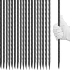Alffun All-196 50 Pcs Ground Rebar Stakes 16 Inch Heavy Duty Landscape Timber Spikes 5/16ftft Di