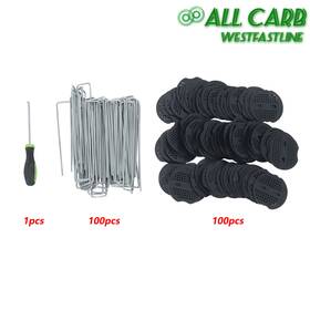 Wsl1239680 All-carb 100pcs 6 Inch 11gau Landscape Staples Garden Stakes Galvanized Sod With Gasket