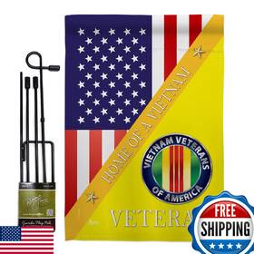 B086r4xdyh Americana Home & Garden Vietnam Military Flag Set With Stand - Double-sided Weather Resistant