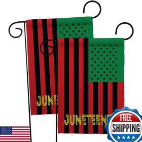 B08bxwnpkc Americana Home & Garden Juneteenth American Patriotic Yard Flags 2-pack Small 13x18.5 Made In Usa