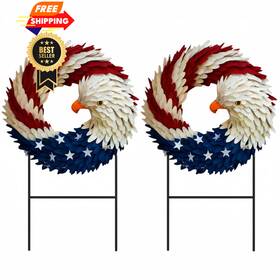 Amyhill Yon-amyhill-4797 2 Pcs 4th Of July Outdoor Decor 11.81 Inches Red White And Blue