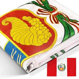 B0cll3czg9 Anley Everstrong Peru Flag 3x5 Ft - Embroidered And Sewn Heavy Duty