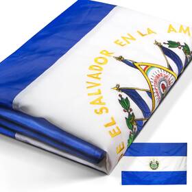 B0cm2x27t3 Anley Everstrong El Salvador Flag 3x5 Ft Heavy Duty - Embroidered And Sewn B0cm2x27t3 Anley Everstrong El Salvador Flag 3x5 Ft Heavy Duty - Embroidered And Sewn