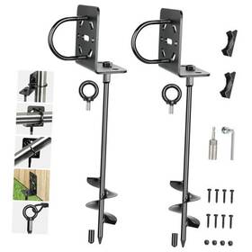 Anmeiji 740628706815 Ground Anchors Screw In 20 Inch Set Of 2 Trampoline Stakes Heavy Duty 2pcs