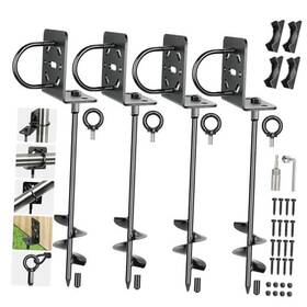 Anmeiji 740628706822 Ground Anchors Screw In 20 Inch Set Of 4 Trampoline Stakes Heavy Duty 4pcs