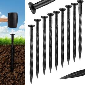 Glyls0514 Aolabela 150 Pack 8 Inch Plastic Landscape Edging Anchoring Stakes Black