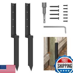 B0d41xhqvh Arlinal Thickened Fence Post Repair Kit 2-pack - 31.7 Inch Ground Spike Anchor