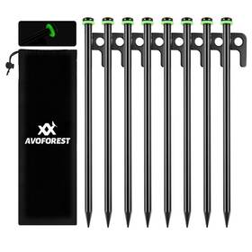 Od12 Avoforest 12inch Heavy Duty Tent Stakes 8 Pcs Pegs Metal Fluorescent Silicone Ring