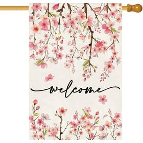 B0dkxvx956 Baccessor Spring Summer Welcome House Flag 28x40 Inch Double Sided Burlap Pink Flora B0dkxvx956 Baccessor Spring Summer Welcome House Flag 28x40 Inch Double Sided Burlap Pink Flora