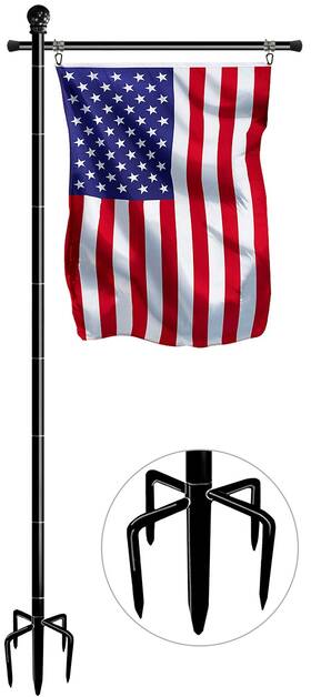 B09vfr2l7q Balie Space 10ft Garden Flag Stand Pole For 3x5ft American Flags Adjustable