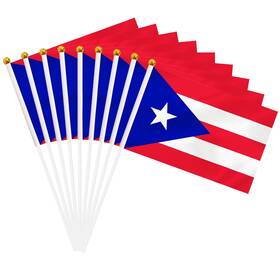 B0czcymzcg Bclin 50 Pack Puerto Rico Hand Held Mini Stick Flags - Rican Small Miniature Fl