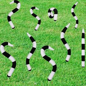 Bt509 Beaptcely 12 Pcs Inch Halloween Sandworm Yard Stake Decoration Black And White Bt509 Beaptcely 12 Pcs Inch Halloween Sandworm Yard Stake Decoration Black And White