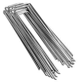Behambow 100 Pack Galvanized Steel Garden Landscape Staples 6 Inch Heavy