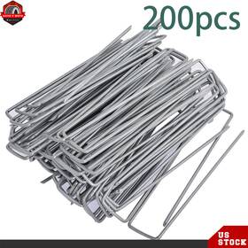 Ber216390 Berliii 200 Pack 6 Inch 11 Gauge Landscape Staples Garden Stakes Galvanized Sod