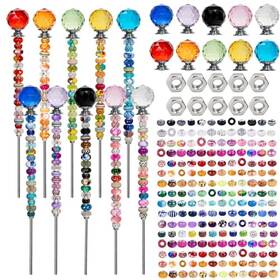 Bervyosw 717181128521 230 Pcs Beaded Garden Stakes Kit Diy Fairy Wands For 10 Colorful Spherical