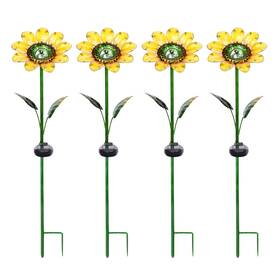 Bhs102134116036 Better Homes & Gardens 30.3 Inch Sunflower Solar Powered Glass Garden Stakes 4 Pieces Bhs102134116036 Better Homes & Gardens 30.3 Inch Sunflower Solar Powered Glass Garden Stakes 4 Pieces