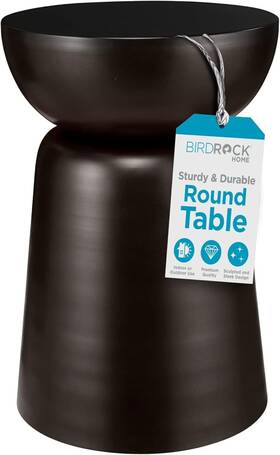 Birdrock Home 800689658048 Metal Decorative Garden Stool And Outdoor Accent Side Table - 14 Inch H X D