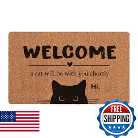 B0f91735zd Bnwepo Black Cat Welcome Mats For Front Door Mat Outside Entrance Indo