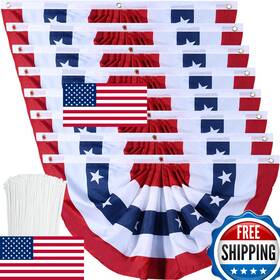 B09myz2ksf Booson American Flag Bunting Patriotic Pleated Fan Usa With Brass Grommets