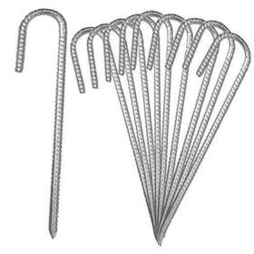 Boyuyi 695510257749 10pack 12 Inch Heavy Duty J Hook Ground Stakes Galvanized Rebar Tent