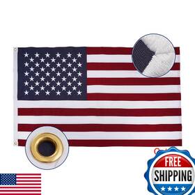 B0d5lq71rf Bradford Cotton American Flag 5x8 Ft Embroidered Stars Usa Heavy Duty Outdoor