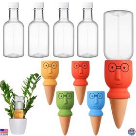 Qiy-cinnvoice-2905 Brand Cinnvoice 4 Terracotta Self-watering Spikes With 12 Oz Wine Bottles Plant Irrigation Qiy-cinnvoice-2905 Brand Cinnvoice 4 Terracotta Self-watering Spikes With 12 Oz Wine Bottles Plant Irrigation