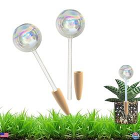 Ky-003 Brand Hyjeryty 2-pack Iridescent Self-watering Plant Globes With Terracotta Spikes - Glass Ky-003 Brand Hyjeryty 2-pack Iridescent Self-watering Plant Globes With Terracotta Spikes - Glass
