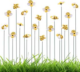 08212 Brand Nqeuepn 20pcs Bee Garden Stakes Decor Resin Yard Vivid