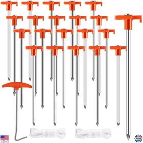 Lx0105 Brand Smilixin Smillixin 23-pack Heavy-duty 10-inch Non-rust Metal Tent Stakes For Camping