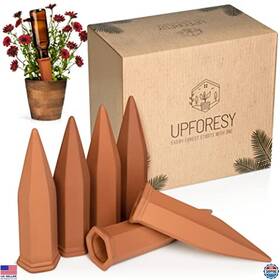 B09cncj8h2 Brand Upforesy 6-pack Terracotta Plant Watering Spikes - Easy Setup For Indoor And Outdoor Use