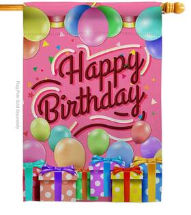 B07c2ly4t7 Breeze Decor Happy Birthday Party House Flag 28 Inch X40 Double Sided