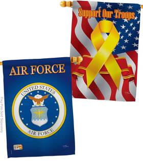 B089279k1p Breeze Decor Usaf Air Force House Flag 28x40 Inch Double-sided Military American Veteran