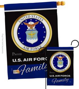 B08928h7xt Breeze Decor Air Force Proud Family Garden House Flag Set - Usaf Armed Forces 2-flags
