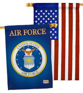 B08928qs2y Breeze Decor Usaf Air Force House Flag - 2-pack Military Vertical 28x40 Inch Double-sided Made In