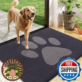 B0fdgf7wyl Buganda Dog Door Mat For Muddy Paws - Absorbent Dirt Trapper Non-slip Indoor