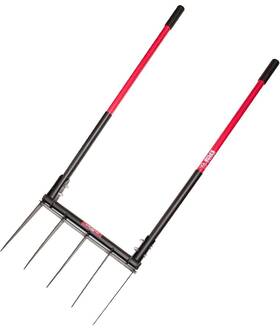Bully Tools 445025478480 Broadfork Cultivating Tool Heavy Duty Fiberglass Handle Steel Tine 54.5 Inch Bully Tools 445025478480 Broadfork Cultivating Tool Heavy Duty Fiberglass Handle Steel Tine 54.5 Inch