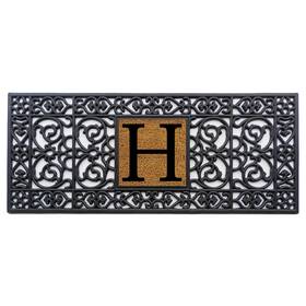 170011741h Calloway Mills Rubber Monogram Doormat 17 Inch X 41 Letter H