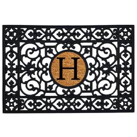 160012436h Calloway Mills B007ijl0sc Rubber Monogram Insert Doormat 2ftx3ft Letter H