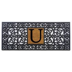 170011741u Calloway Mills B00cfrq91u Rubber Monogram Doormat 17 Inch X41 Letter U
