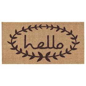 B00zje7woo Calloway Mills Calico Hello Doormat 30x48 Natural Black Durable Indoor/outdoor