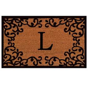 B07b9nj3fv Calloway Mills Chateaux Monogram Doormat 18x30 Black Natural Letter L